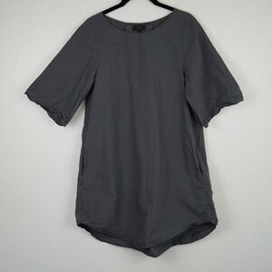 COS Womens Gray A Line Dress Size 2 Short Sleeve Pleated Pockets
